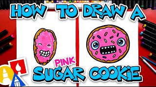 how to draw a pink sugar cookie