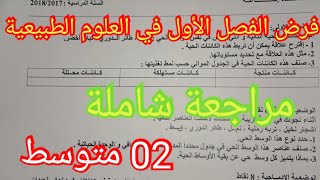 فرض الفصل الأول في العلوم الطبيعية السنة الثانية متوسط