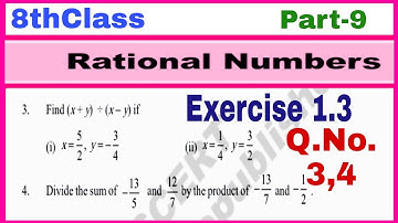 8thClass, Rational Numbers, Exercise 1.3, Q.No. 3, 4 @mathsworldmakessmartintelugu