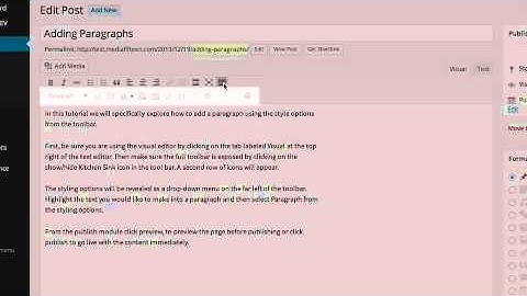 WordPress Video Walk-Through Series: Add paragraph
