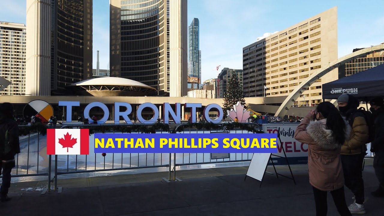 Toronto Walking Tour 2021 | Nathan Phillips Square, Downtown Toronto, Canada | Lockdown (4K)