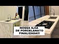 TUDO SOBRE NOSSA ILHA DE PORCELANATO FINALIZADA | Tudo detalhado ficou muito linda VALE A PENA?