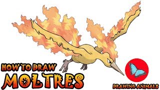 How To Draw Moltres Pokemon Drawing Animals
