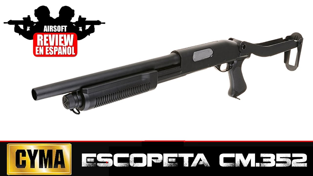 Escopeta Cyma CM.352 Airsoft Review en Español HD ( Test Shot ) 