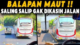 HAMPIR SAJA ‼️ BALAPAN MAUT NYARIS BRAK DENGAN PURNAYASA 🔥 Trip Report Bus Viral Balapan Ugal Ugalan