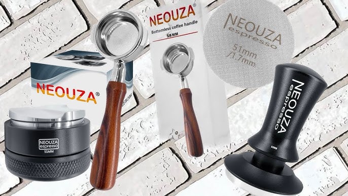NEOUZA Espresso Tamper 58mm Calibrated Pressure for Coffee Machine  Accessories Tool,Anti-Stick Self-Leveling,Refined Handle,Stainless Steel  Flat Base