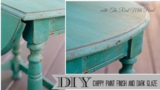 How to get a chippy furniture Finish with Milk Paint and Dark Glaze