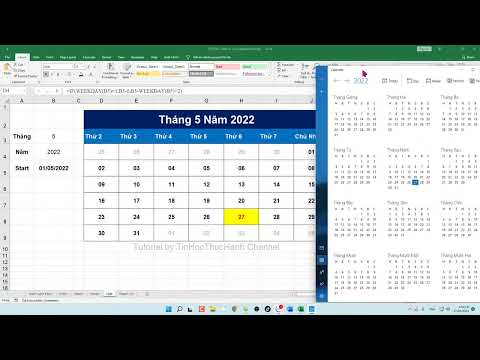Hướng Dẫn Cách Tạo Lịch Tự Động Sử Dụng Hàm Trong Excel in ra chính xác Ngày Tháng Năm Tự Update