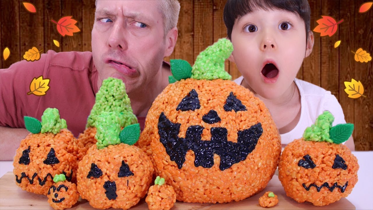 ハロウィン🎃 ライスパフで巨大オバケかぼちゃのお菓子を作ってみた
