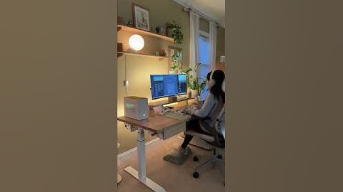 a gloomy work from home day ☁️🖥️🕯️ | do you like them or hate them? #wfh #workfromhome #desksetup