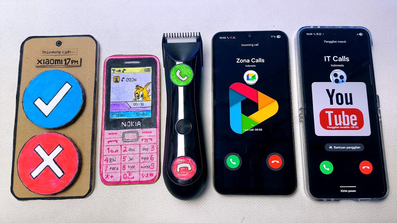 Xiaomi 17 Button vs Nokia 210 vs Hair Clipper vs Galaxy a24 vs Galaxy flip incoming call