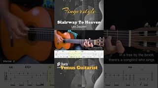 Stairway to Heaven - Led Zeppelin - Fingerstyle Guitar Tutorial + TAB & Lyrics  #fingerstyleguitar