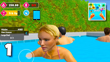 Waterpark Manager Simulator Gameplay Part 1 | Building Your Dream Aqua Park! (Android/iOS)