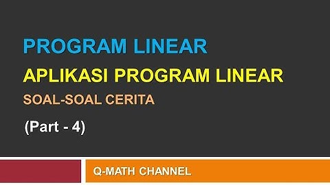 Aplikasi Program Linear (Soal Cerita)