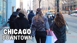 CHICAGO Walking Tour - Downtown Chicago on Saturday(February 3, 2024) 4k 60fps | City Sounds