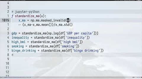 masked arrays with numpy, python and emacs