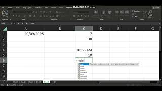 How to use MINUTE function on Excel