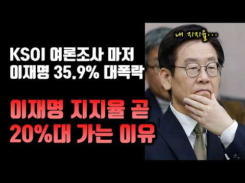 이재명 지지율 또 폭락…이번엔 20%대가 보인다