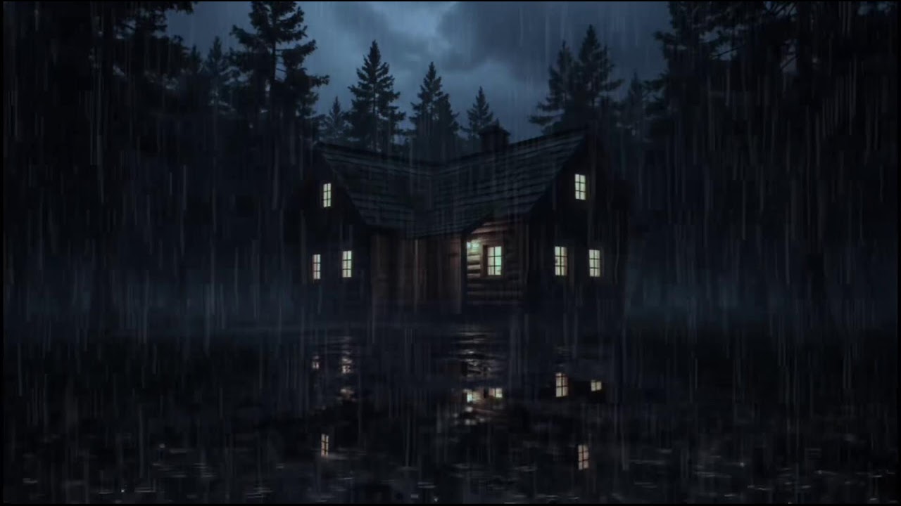 Forest Cabin Rain with Soft Thunder | Natural Sounds to Fall Asleep Fast