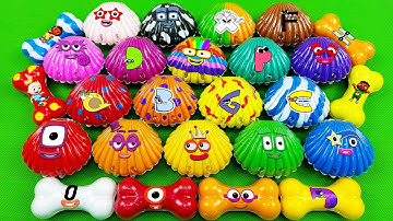Numberblocks & Alphablocks – Looking All CLAY in Seashells, Bones! Satisfying Slime Videos, ASMR