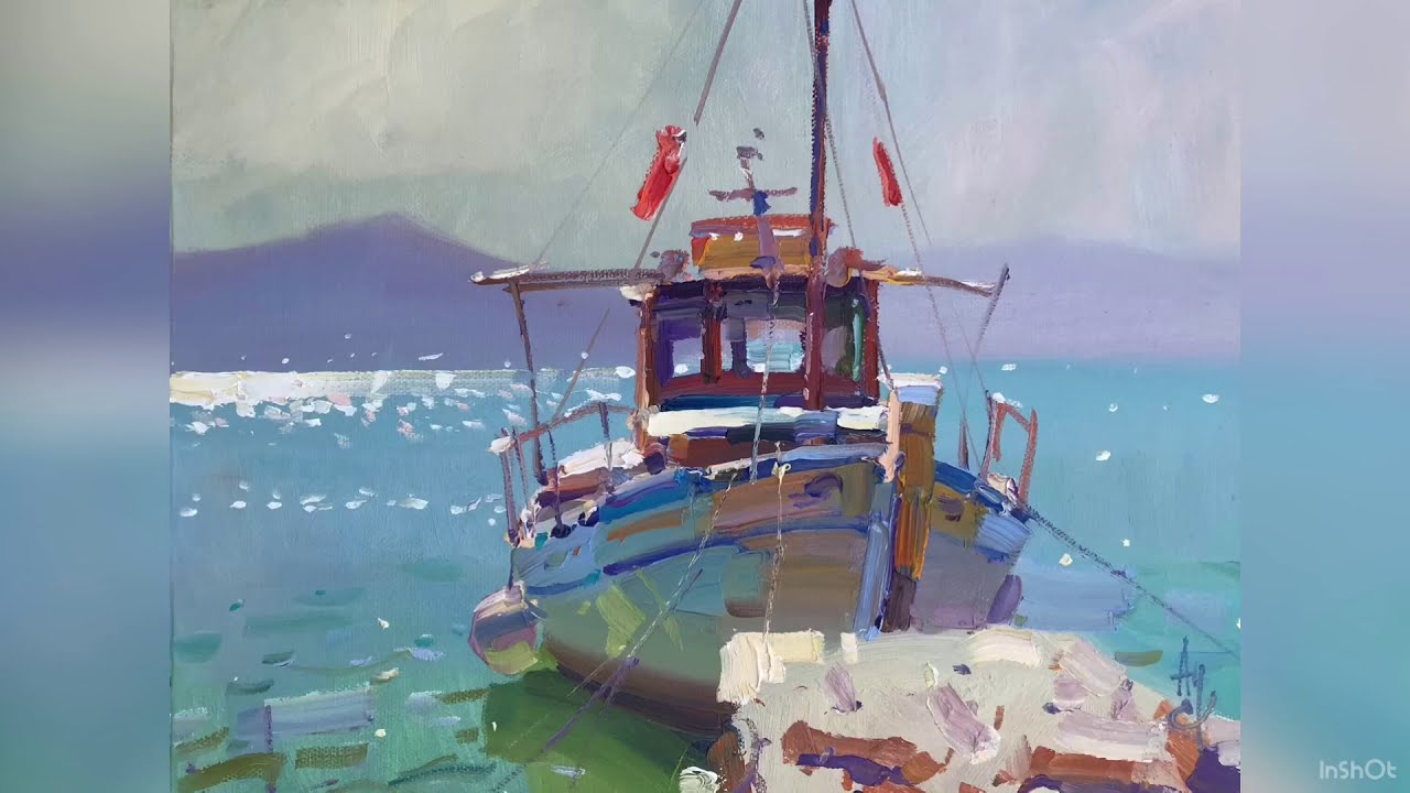 ⁣Художник Михаил Анфиногенов.Живопись с пленэра в Греции и Италии. + полное видео «Ночной пленэр»