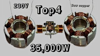 Top4 35,000W I turn free energy With New copper use big magnet copper coil