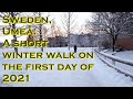 Sweden, Umeå: A short winter walk on the first day of 2021 [Osmo Pocket] [Binaural]