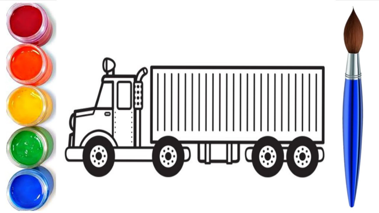 How to draw easy heavy container | easy drawing step by step for kids ...