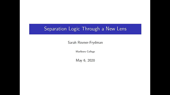 ACT@UCR Seminar: Separation Logic Through a New Le...