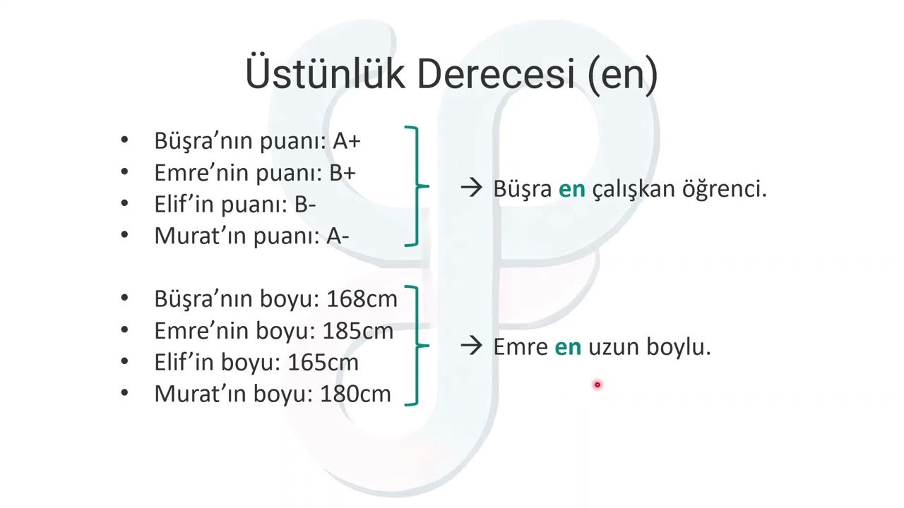 44. درجة التفضيل باللغة التركية