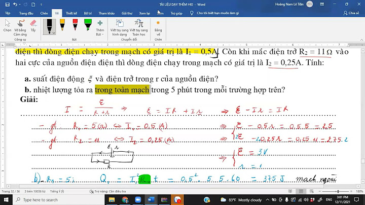 Bài tập chương 2 dòng điện không đổi năm 2024