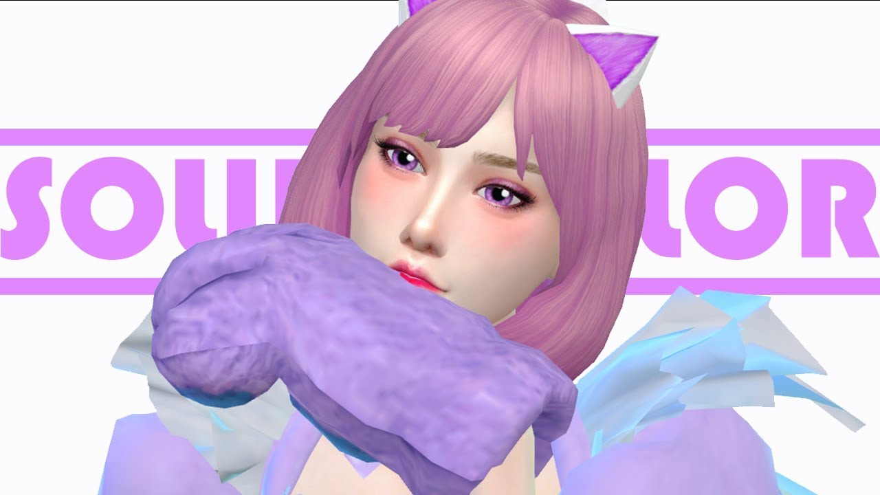 Kawaii Neko Maid Purple Ish 💕 Cas Solid Color The Sims 4 Indonesia