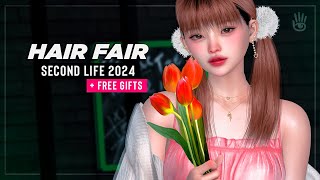 HAIR Fair 2024 Second Life event | FREE Hairs Fatpack | Shopping Hair & Accessories