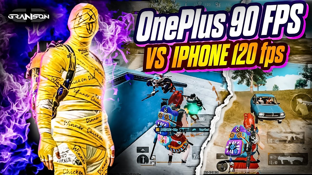 ONEPLUS 11R 90 FPS VS I PHONE 120 FPS | GRANSON | PUBG - BGMI mobile ...