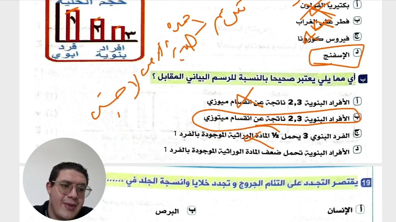 حل مذكرة ليالي الامتحان  الدرس الاول التكاثر اللاجنسي