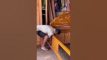 Hydraulic Wooden Box Bed Setup #woodworking #bed #furniture