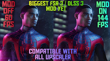 How to install fsr 3 mod in spiderman miles morales ,mod link+guide + fps test
