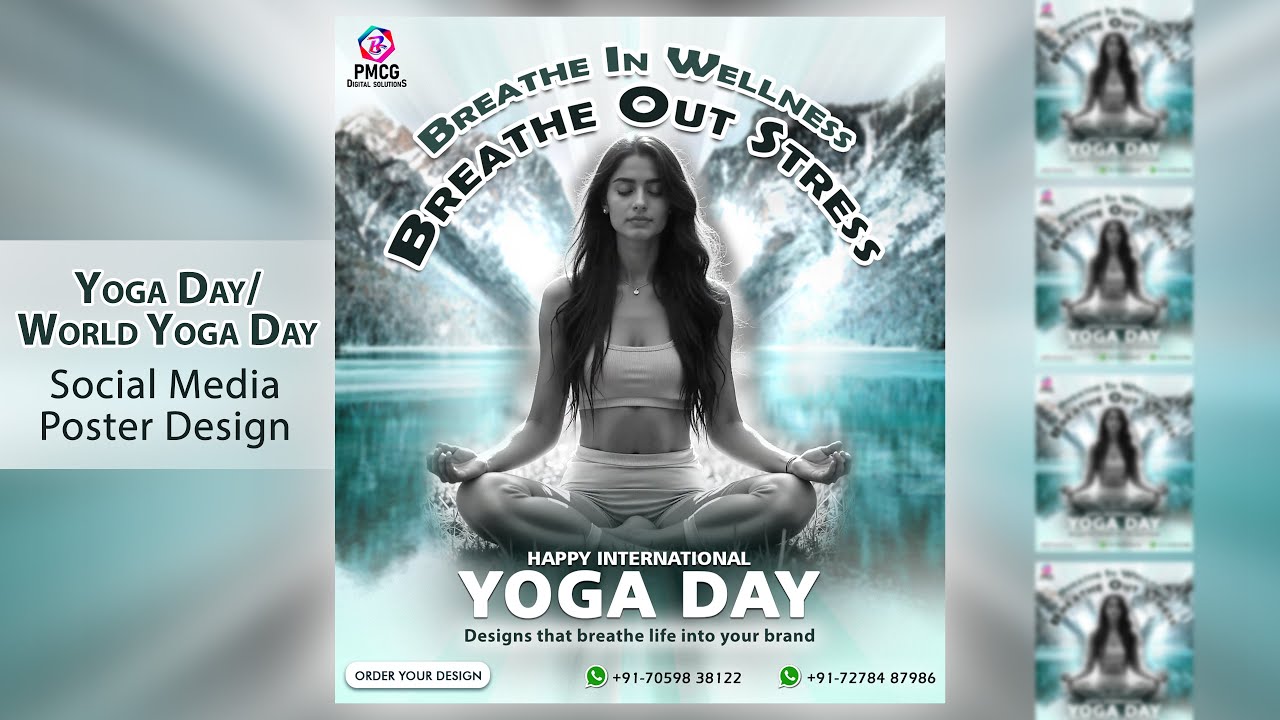 Yoga Day Social Media Poster Design | World Yoga Day Poster Design | Yoga Day Banner In Photoshop