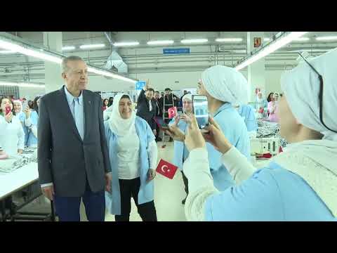 Cumhurbaşkanı Recep Tayyip Erdoğan, tekstil fabrikasını ziyaret etti