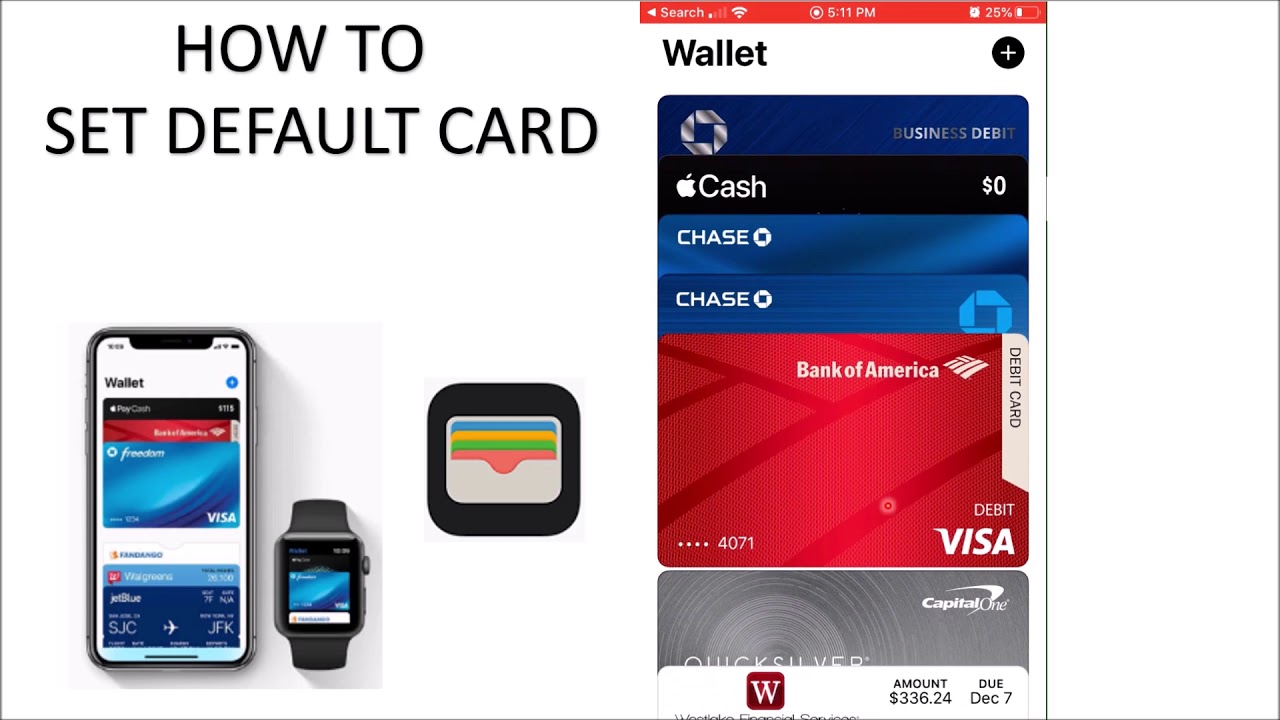 HOW TO CHANGE YOUR APPLE PAY WALLET DEFAULT CARDS STRAIGHT TO THE POINT - YouTube