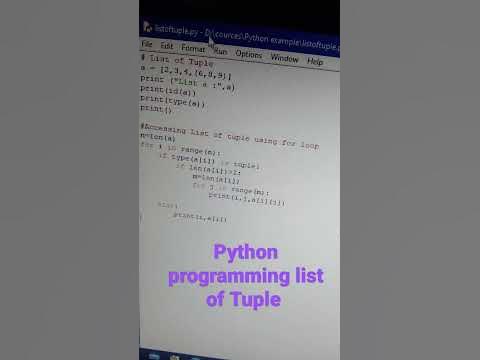 python programming list of tuple code example udaharan - YouTube