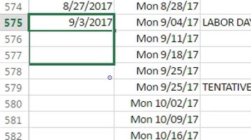 Copy an Excel formula down a column