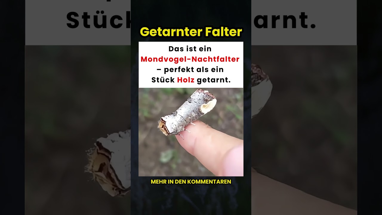 Das ist ein Mondvogel-Nachtfalter – perfekt als Stück Holz getarnt! 🪵🦋🤯