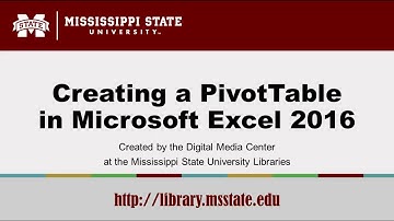 Creating a PivotTable in Microsoft Excel 2016