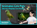 Animales LOW POLY en Blender FÁCIL | Texturizado con Proyección UV 🦜