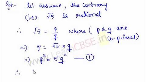 Proof that square root of prime number is irrational | Sqrt(5) is irrational number proof
