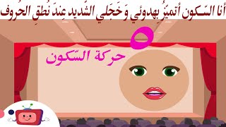 الحركات القصيرة | حركة السكون | فيديو تعليمي | السكون تعرف عن نفسها |نطق الحروف العربية بحركة السكون