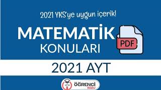 2021 AYT Matematik Konuları PDF ve Soru Dağılımı