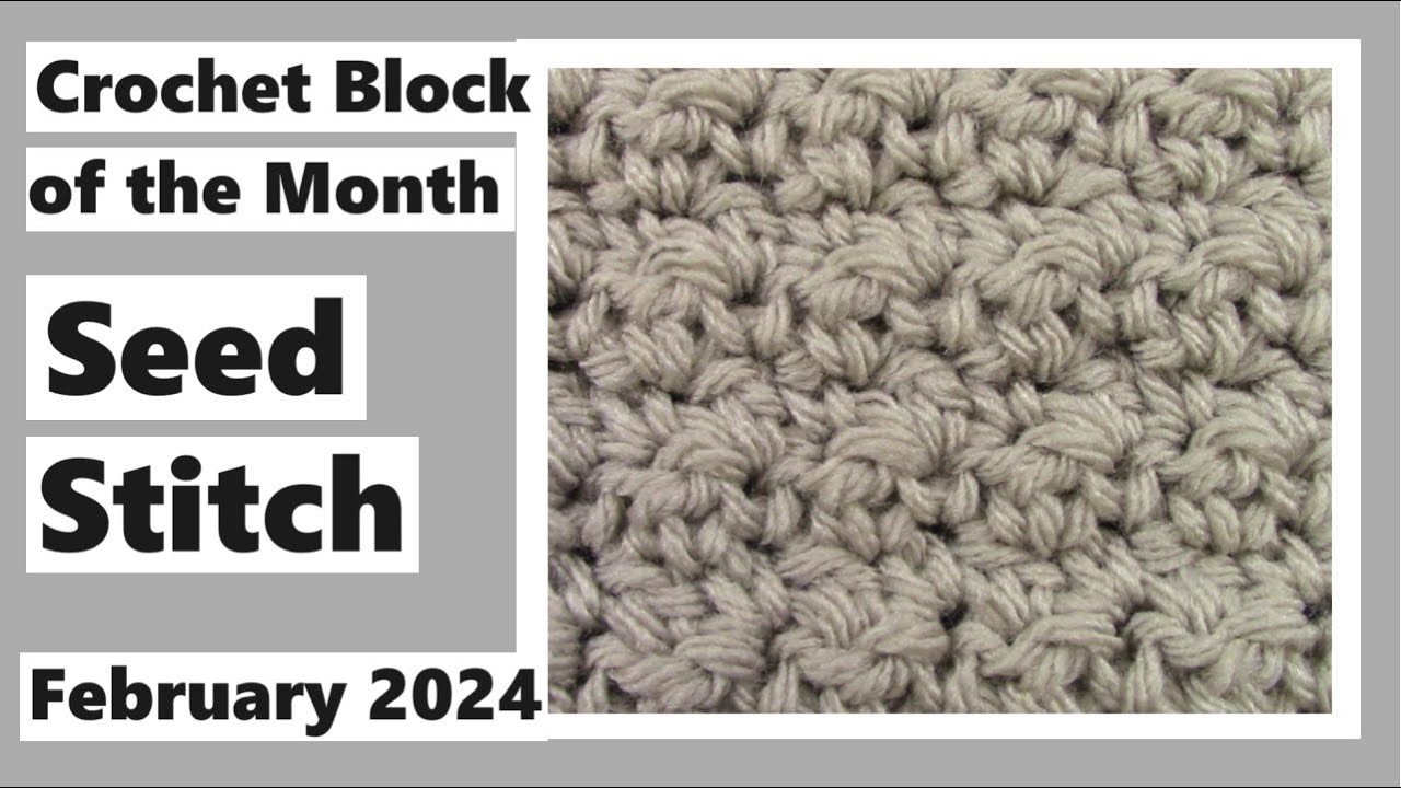 Seed Stitch - Crochet Block of the Month - February 2024 - YouTube