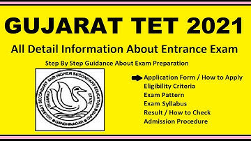 GTET 2021 - Gujarat TET, Notification, Dates, Application, Eligibility, Admit Card, Pattern